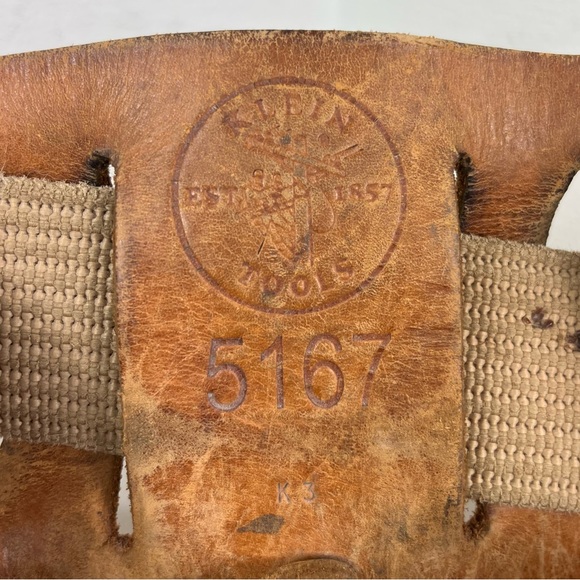 Vintage Klein Tools 5167 Leather Tool Pouch, 11-Pocket - Picture 2 of 13